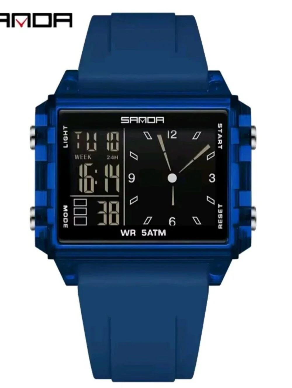 Men's Square Dual Electron Analog Watch